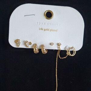 Free People 14K Gold Plated Earring Set